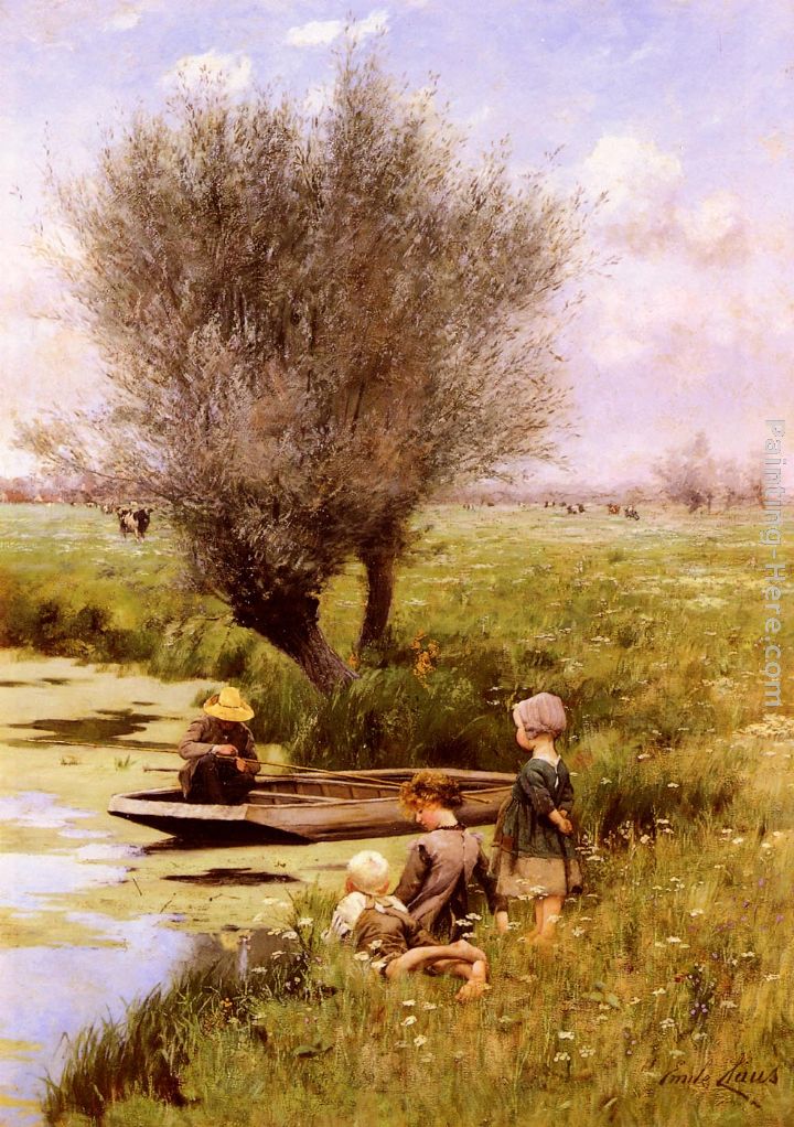 Afternoon Along The River painting - Emile Claus Afternoon Along The River art painting